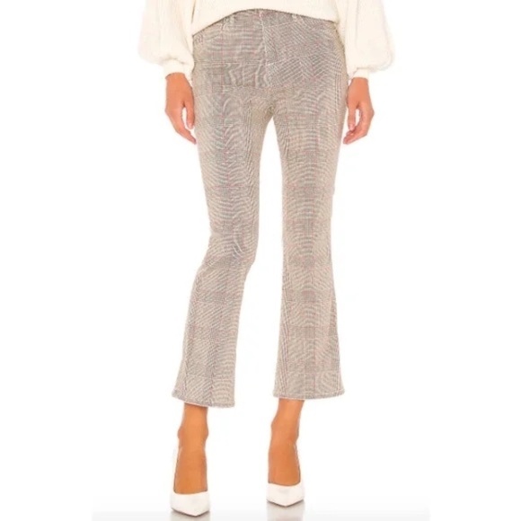 Frame Pants Womens Size 26 Le Crop Mini Boot Glen Plaid Gray - Picture 2 of 15